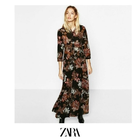 Zara | long floral print dress - Picture 1 of 12